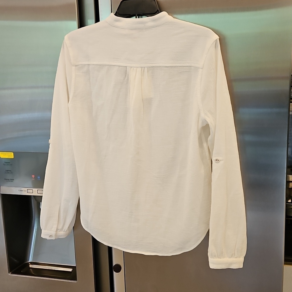 Suzie Kondi Koubi Button Blouse Solid Gauze ~ Natural Large L Nwt — image 8 of 8